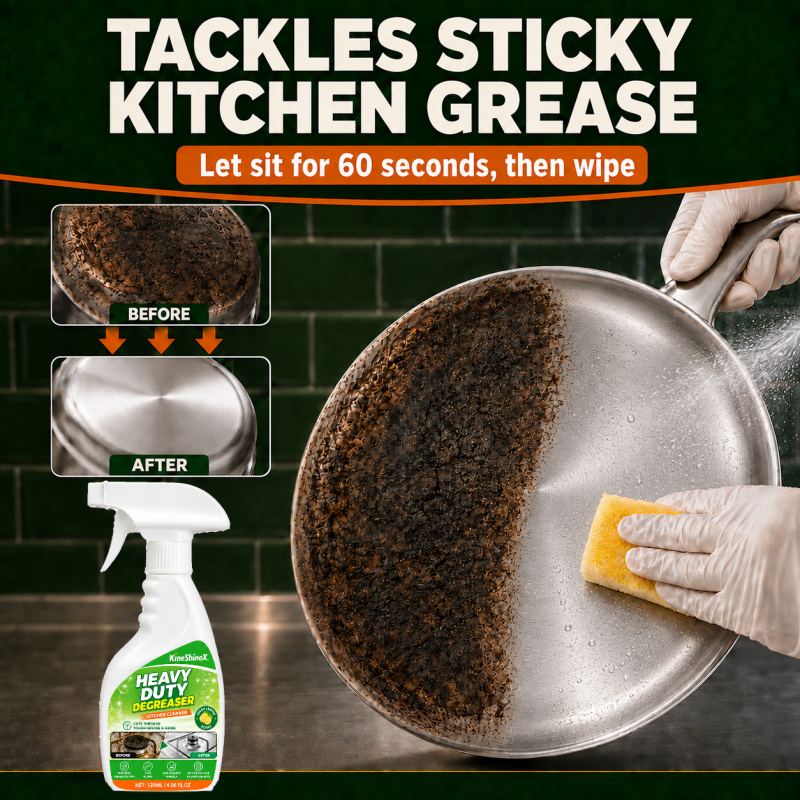Cookware grease cleaning before and after