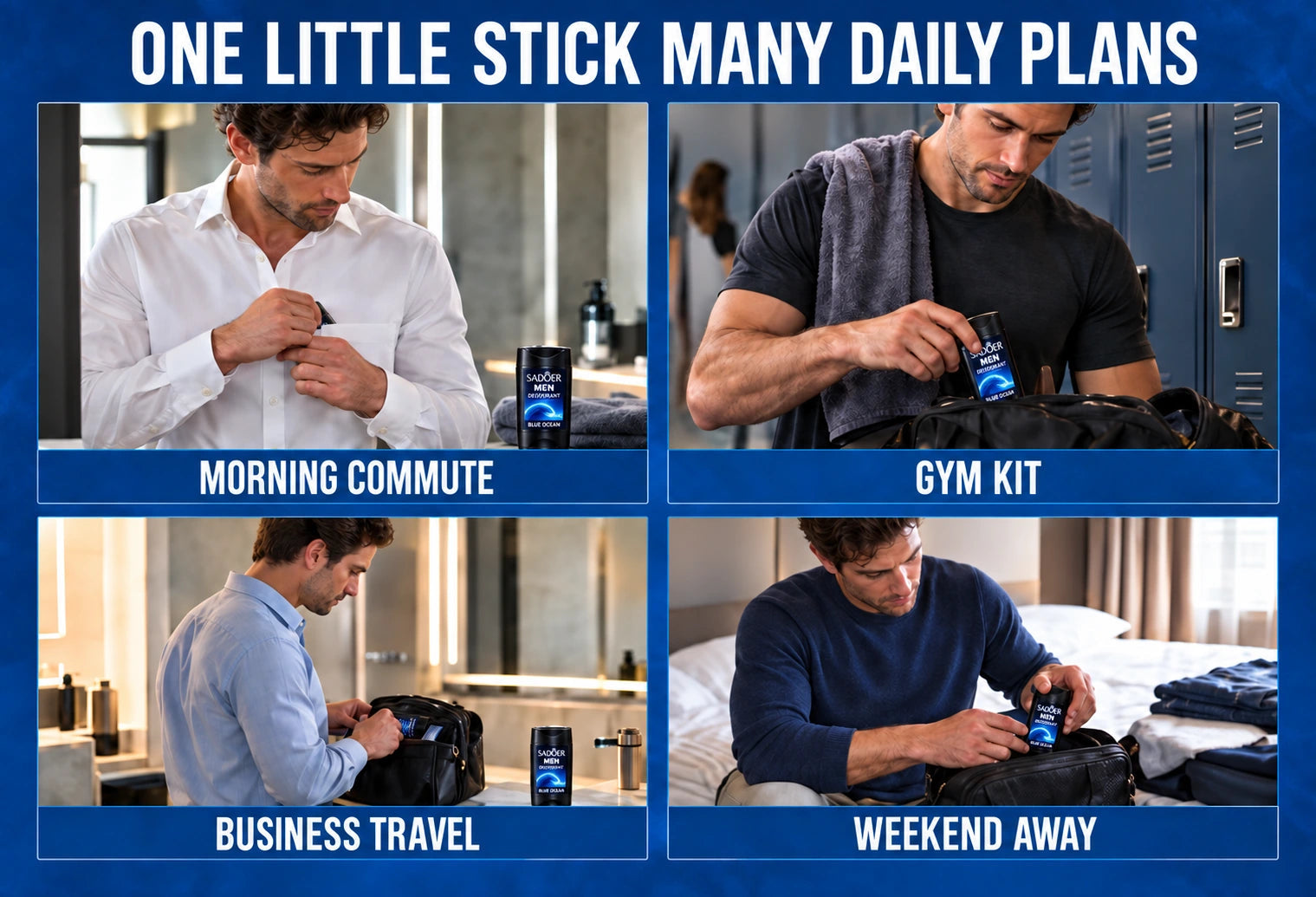 One little stick many daily plans: commute, gym, business travel and weekends