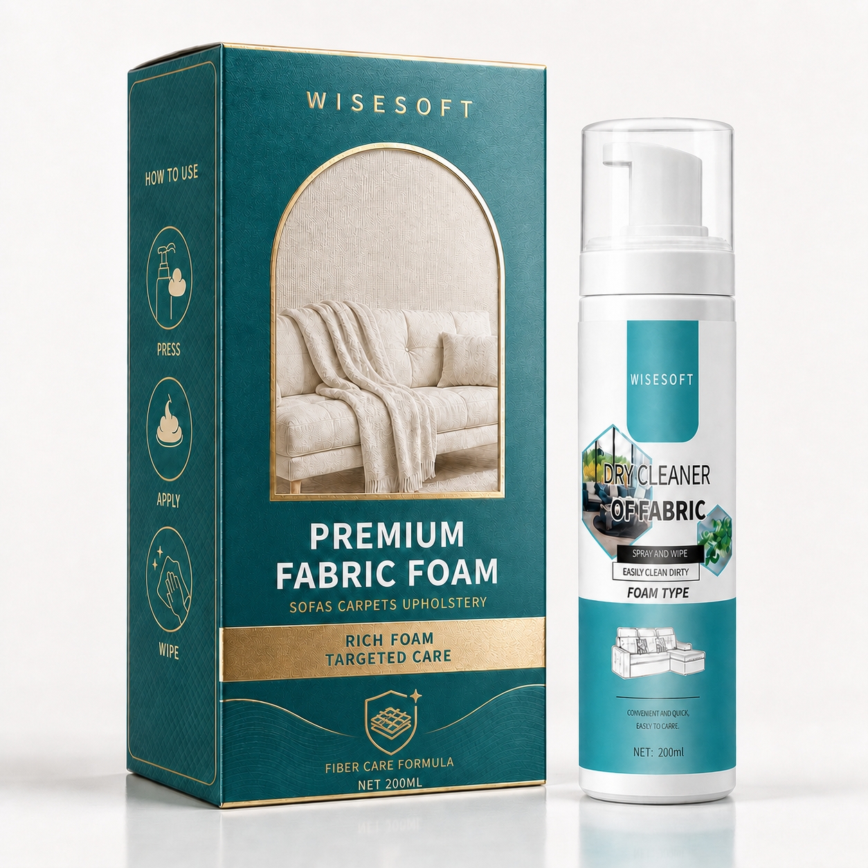 WISESOFT High-Strength Foaming Fabric Cleaner